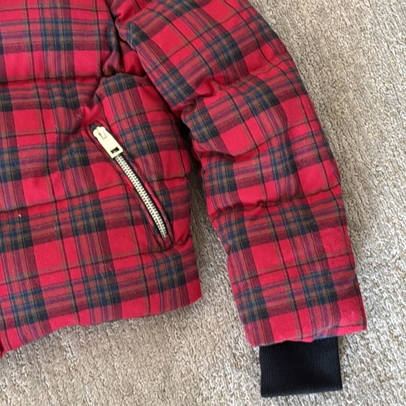 NB Series by Nicole Benisti Red and Black Plaid Puffer Jacket - Picture 6 of 13